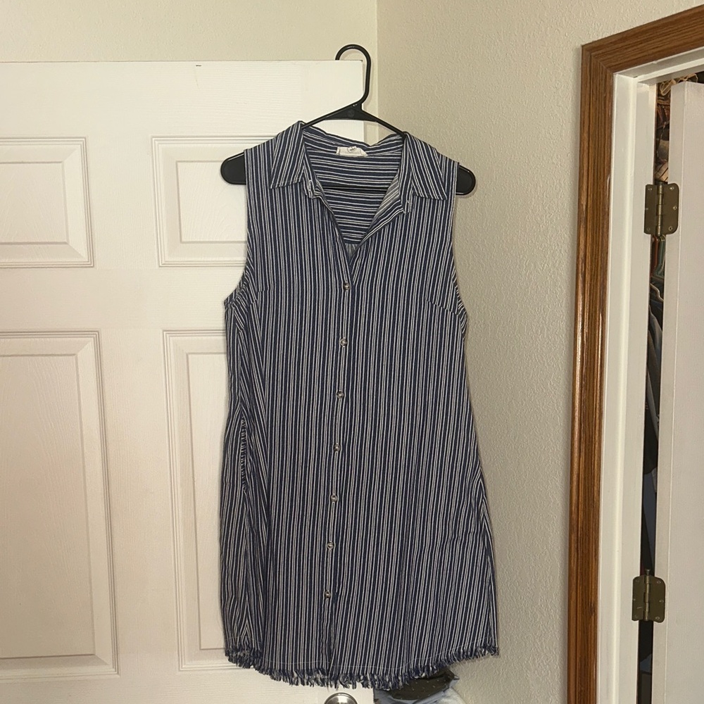Eesome Navy and White Striped Dress